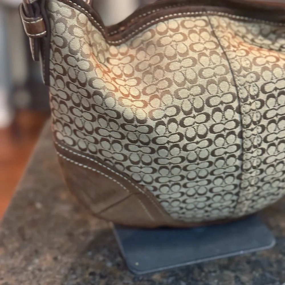 Coach Small Mini C Signature and Suede SoHo Hobo Bag
